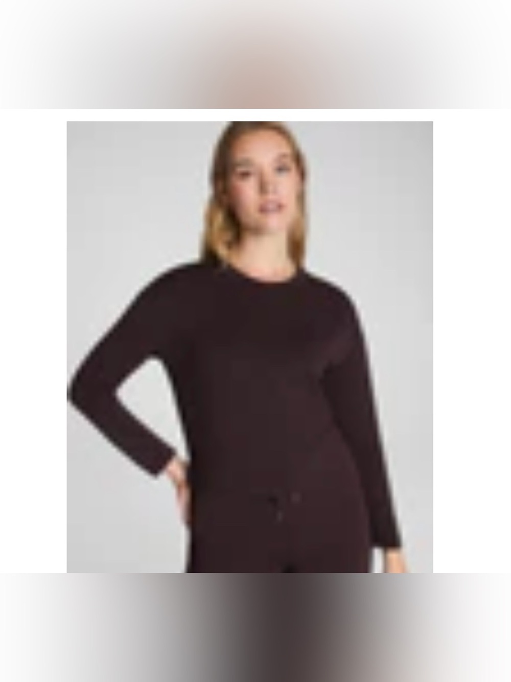 Spanx AirEssentials relaxed   Long-Sleeve Top - Truffle Brown